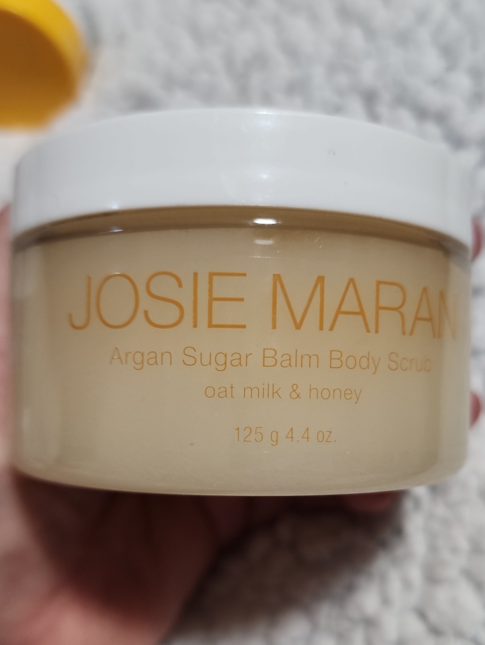 JOSIE MARAN Oat Milk & Honey Argan Sugar Balm Body Scrub — Cream & White